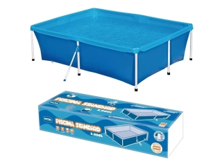 Descripcion: MATERIAL POLIVINILO FORMATO Cuadrado COLOR PREDOMINANTE Azul CAPACIDAD 2000 litros GARANTÍA 7 días ALTURA 58.00 centímetros ANCHO 1,64 metros LARGO 2,11 metros PESO 11 kilogramos