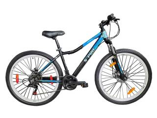 Descripcion: TipoMTB Rodado27.5 CuadroAluminio serie 6000 HorquillaSuspensión S80 TransmisiónHIMANO TZ50, 21 vel. Componentes Fusible, Fittings p/accesorios. Garantia 6 meses ,Cuadro 5 años.