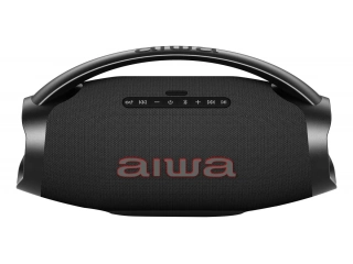 Descripcion: Parlante Boombox Party Power AIWA con conectividad Bluetooth 5.3, función TWS y diseño resistente al agua IPX6. Batería de alta capacidad, múltiples entradas y potencia total de 130W RMS. Garantía: 12 meses