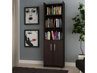 Descripción ESTANTERIA BIBLIOTECA CON PUERTAS CODIGO: 701.01 Color: TABACO Alto: 1.83 Largo: 0.57 Profundidad: 0.31