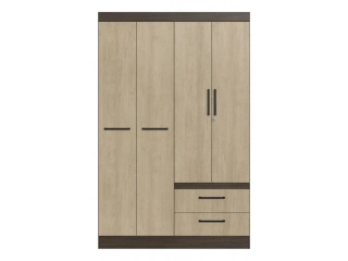 Descripcion: COLOR : Rustico Patina. Material: 100 % MDF. 2 PUERTAS CON LLAVE . Cajones con rieles metálicos. Ancho: 118 cm Altura: 183 cm Profundidad: 45 cm
