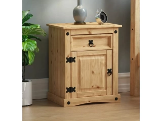 Descripción MESA DE LUZ LINEA MEXICANA 1 CAJÓN 1 PUERTA ALTURA 58 CM ANCHO 35 CM PROFUNDIDAD 33 CM PRODUCTO 100% MADERA MACIZA