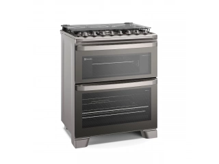 Descripción: Cocina doble Horno Tecnología PerfectCook 366 Cocción a vapor Mesa de Inox compartimentada Triple Llama Tecnología Fast Clean Horno Superior 35.1L Horno Inferior 108,9L Medidas: alto: 97cm Ancho 76cm Profundidad: 66cm Peso: 48.3kg. 2 Años de 