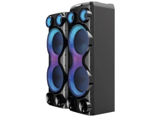 Descripción: Bluetooth/USB/TF/Radio FM/AUX Display Led Función TWS-Permite conectar con otro parlante Entrada para 2 micrófonos-Función karaoke Función grabado Ecualizador digital-ajuste de graves y agudos Volúmen independiente de micrófono Woofer 12" x 4