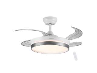 3 tipos de luz led: fría / neutro / cálida Regulación de brillo 6 velocidades Motor ac - silencioso y duradero 4 aspas retractiles. Aspas de acrílico transparente Función reversible del viento Timer de 1, 3 y 6hrs Luz led: 24w 1 año de garantía Control re 3 tipos de luz led: fría / neutro / cálida Regulación de brillo 6 velocidades Motor ac - silencioso y duradero 4 aspas retractiles. Aspas de acrílico transparente Función reversible del viento Timer de 1, 3 y 6hrs Luz led: 24w 1 año de garantía Control re