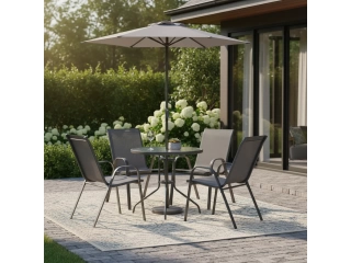 Descripcion: Cantidad de sillas: 4 Color de la estructura: Gris Compuesto por 6 piezas. Producto fabricado en acero/ pvc/ plástico/ poliéster. Mesa tipo redonda. Tipos de asientos incluidos: apilables. Dimensiones de la mesa: 70cm x 80cm x . Dimensiones d Descripcion: Cantidad de sillas: 4 Color de la estructura: Gris Compuesto por 6 piezas. Producto fabricado en acero/ pvc/ plástico/ poliéster. Mesa tipo redonda. Tipos de asientos incluidos: apilables. Dimensiones de la mesa: 70cm x 80cm x . Dimensiones d