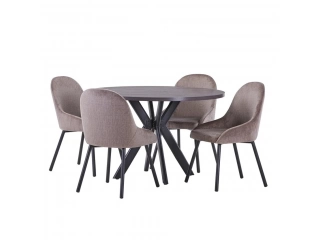 Descripcion: MESA EN MADERA MDF NO TAPS DE VIDRIO. COLOR CAOBA OSCURO. Modelo Silvi Tipo Juegos de comedor Dimensiones de las sillas 50 x 56 x 85 cm Dimensiones de la mesa 120 x 120 x 75 cm Color de la silla Gris Color de la mesa Café oscuro 