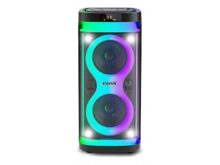 ipo de parlante: karaoke bluetooth portatil. Con conectividad bluetooth. Tiene luces led. Batería recargable. Potencia de 60W. Viene con un micrófono de accesorio. Lugar de colocación: exterior. Cuenta con micrófono interno. Con sintonizador de radio. Tie