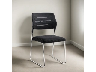 Silla fija de tela Mesh microperforada con respiraci&oacute;n Dise&ntilde;o confortable con apoyo lumbar Color negro Tela gruesa resistente.