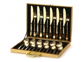 6 cuchillos - 6 tenedores - 6 cucharas - 6 cucharitas  Todo organizado en un malet&iacute;n r&iacute;gido, pr&aacute;ctico para guardar y transportar.  Caracter&iacute;sticas principales: . Fabricados en acero inoxidable de alta calidad. . Resistente a la corrosi&oacute;n y f&aacute;ciles de limp