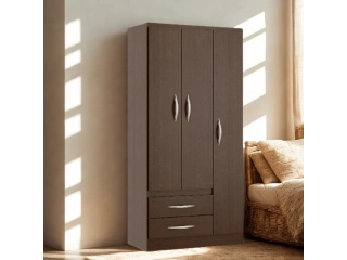 ROPERO 3 PUERTAS Y 2 CAJONES Cod : 2073 - 08 - Tabaco  Medidas : 0.79 x 1.79 x 0.40  