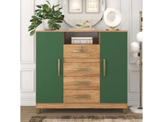 C&Oacute;MODA CAJONERA CON LLAVE!!! 2 PUERTAS - 4 CAJONES ALTURA 99 CM ANCHO 109 CM PROFUNDIDAD 40 CM