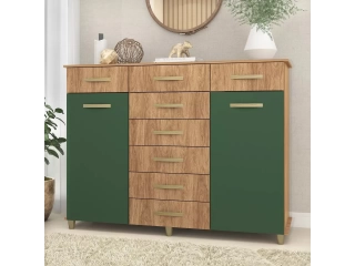 C&Oacute;MODA CAJONERA 2 PUERTAS - 8 CAJONES ALTURA 112 CM ANCHO 150 CM PROFUNDIDAD 47 CM