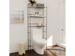 Dale un toque moderno y funcional a tu baño con este mueble sobre inodoro de 3 estantes. Su diseño industrial en cromo le dará un toque elegante a tu espacio, mientras que sus 3 estantes te brindarán espacio extra para organizar tus productos de higiene p Dale un toque moderno y funcional a tu baño con este mueble sobre inodoro de 3 estantes. Su diseño industrial en cromo le dará un toque elegante a tu espacio, mientras que sus 3 estantes te brindarán espacio extra para organizar tus productos de higiene p