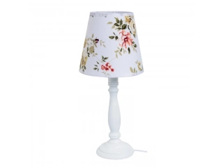 Dale un toque de estilo a tu hogar con esta hermosa l&aacute;mpara de mesa blanca. Su dise&ntilde;o cl&aacute;sico y elegante la convierte en la pieza perfecta para cualquier ambiente. Con su pantalla de tela estampada con flores, esta l&aacute;mpara aporta un toque de romanticismo 
