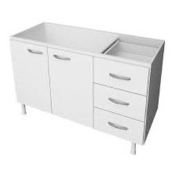 Bajo mesada 2 puertas 3 cajones 1.20 mts.