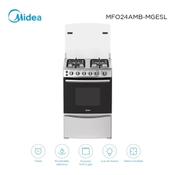 Cocina Gas 4 H. MIDEA MFO 24 C/GRILL