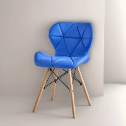 Silla EMME tapizada en tela capitoneada BLANCA