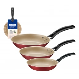 Sartenes 3Pz. 16/20/24cm Starflon Turim Rojo Tramontina 