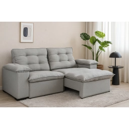 Sofa 2 cuerpos amplios C/Pieceras retractil y respaldo recliner