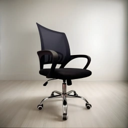 Silla Oficina Giratoria base metal c/posabrazos