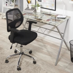 Silla Oficina negra regulable base cromada