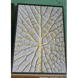 Cuadro Minimalista ramas gris dorado vertical 1.00 x 0.70 mts