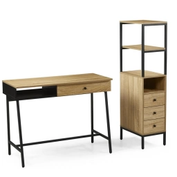 Escritorio + biblioteca metal madera COMBO S.