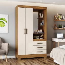 Ropero 2 puertas con comoda 3 cajones y Espejo B64