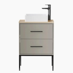 Mueble Ba�o 60 cm con Patas 2 Cajones + Bacha