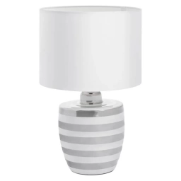 L�mpara de mesa blanca 1 luz Blanca crom.