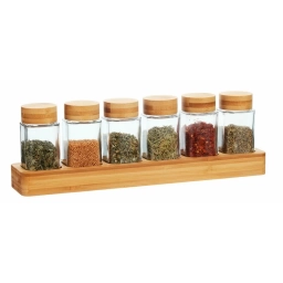 Especieros y condimenteros 6 unidades tapa bambu 100 ml