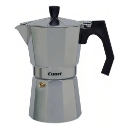 Cafetera Italiana CUORI Mokka-9 Gris 9 Tazas Aluminio Expreso