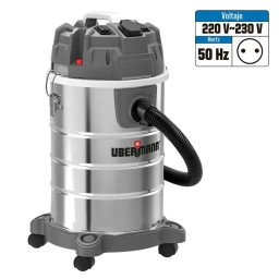 Aspiradora 30 lts 1400 w UBER AGUA POLVO Acero
