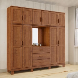 Ropero 10 puertas 3 caj. con Comoda COBRE Madera