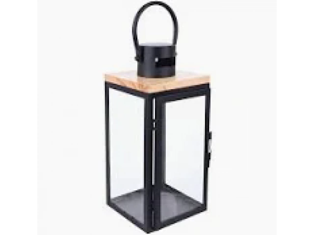 Descripcion: Tipo Portavelas Largo 29 cm altura. Color Negro Material del cuerpo Acero Material Acero, Vidrio