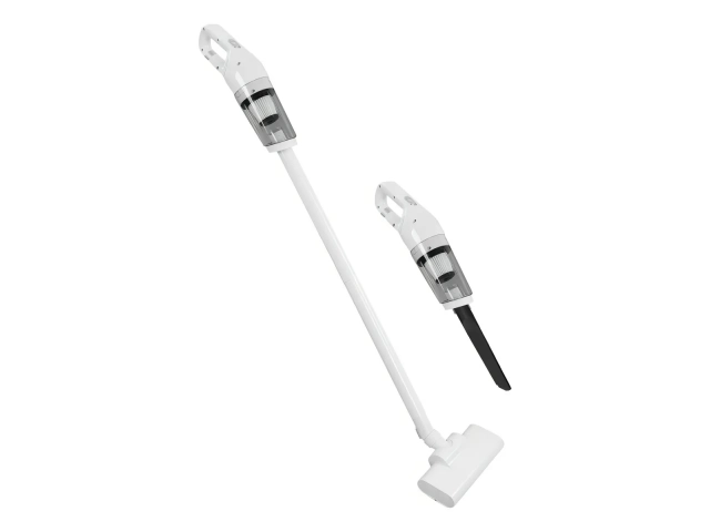 Potente motor de 120W para alta capacidad de succión y limpieza eficiente. Capacidad del depósito de 350 mL para mayor recogida de residuos. Diseño 2 en 1 que permite usarla como aspiradora de mano y vertical. Filtros reutilizables que mantienen el aire l