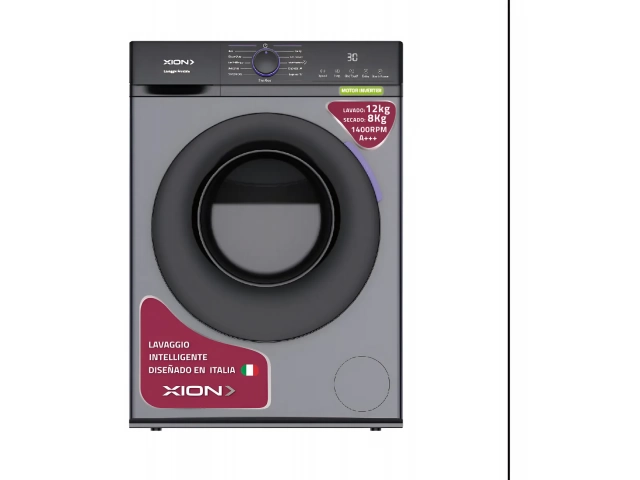 XION Lavasecarropas Inverter 12 - 8 Kg XI-LSE1280 *--------------------------------------------------------------------------------------------* Marca: Xion Garanta: 1 Año INVERTER 12 de kg de lavado / 8kg de secado Centrifugado: 1400RPM Eficiencia energé