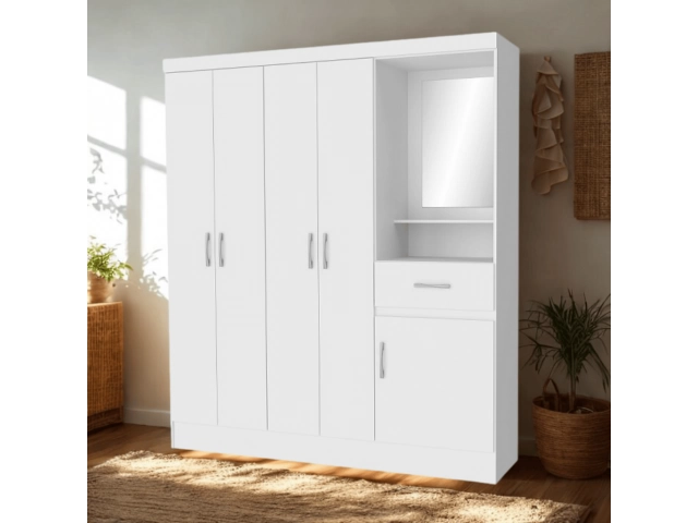 ROPERO JASMIN Cod: 51004-015- Blanco Y NOCE PEROL. Medidas: 1.50 x 1.75 x 0.40