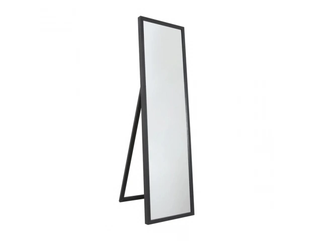 Dale un toque de estilo a tu hogar con el espejo de pie con soporte negro. Su dise&ntilde;o industrial y marco negro de MDF le dan un toque moderno y elegante. Con dimensiones de 44.2 x 156 cm, este espejo te permite apreciar tu reflejo completo, ideal para cual