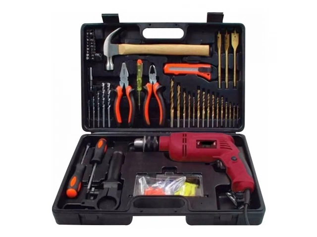 El Set Nappo contiene 23 Mechas (metal, concreto y madera), 20 puntas de destornillador y adaptador para puntas, martillo, pinza de 6%u201D, alicate de 6%u201D, trincheta, 2 destornilladores de mano, 30 tacos fisher, pin de prueba, taladro el&eacute;ctrico y mal